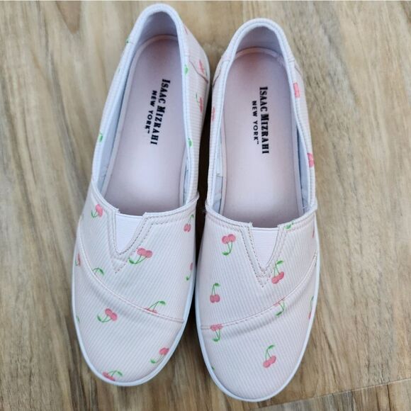 🔸️NWT Isaac Mizrahi Striped Cherry Print Slip On Sneakers Size 8.5 - Picture 5 of 13